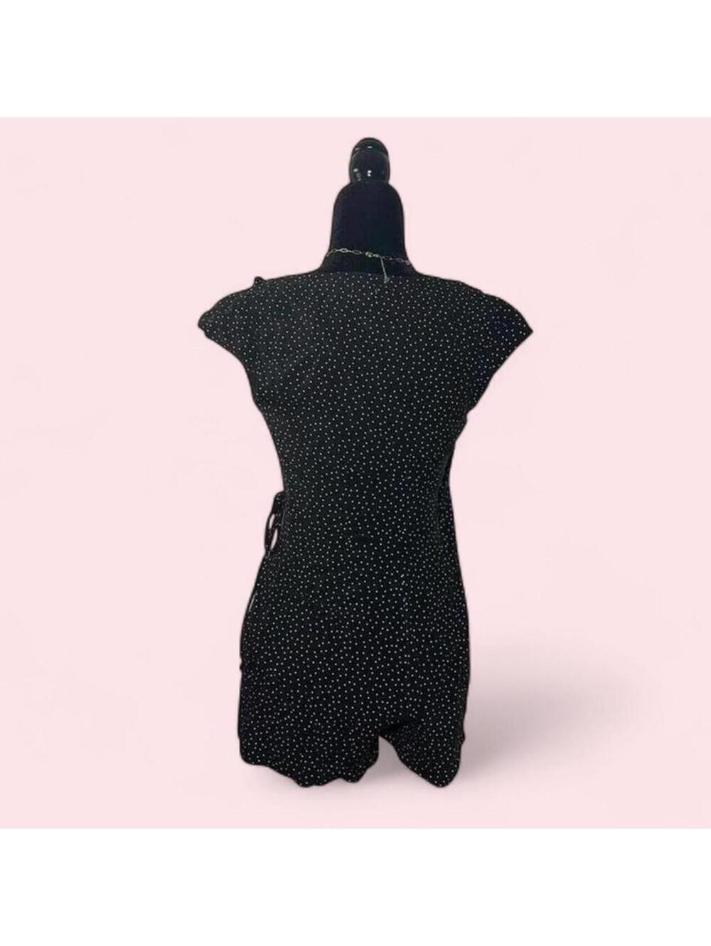 Y2K Style Garage X Sierra Furtado Black And White Polka Dot Wrap Romper - Picture 4 of 5